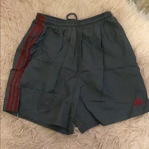 Gray and Maroon Mens Adidas Shorts